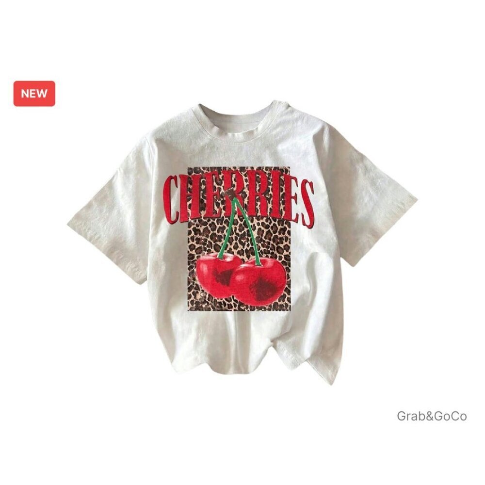 Vintage Leopard Graphic Tee Short Sleeve Crew Neck Y2K Streetwear Chic